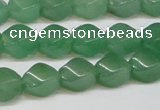 CAJ664 15.5 inches 8*10mm twisted rice green aventurine beads