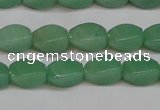 CAJ665 15.5 inches 8*12mm twisted rice green aventurine beads