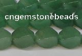 CAJ666 15.5 inches 10*14mm twisted rice green aventurine beads