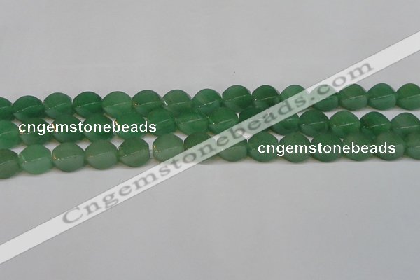 CAJ666 15.5 inches 10*14mm twisted rice green aventurine beads