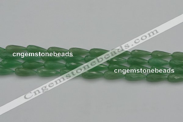 CAJ706 15.5 inches 8*20mm faceted teardrop green aventurine beads