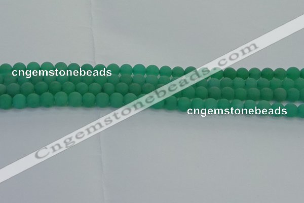 CAJ711 15.5 inches 6mm round matte green aventurine beads