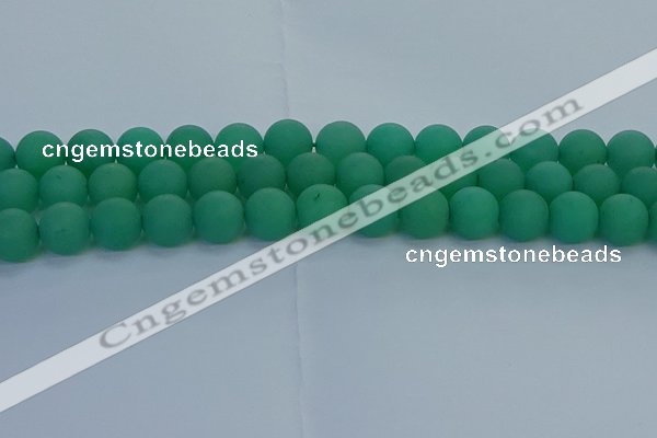 CAJ714 15.5 inches 12mm round matte green aventurine beads