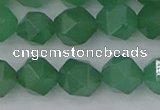 CAJ733 15.5 inches 10mm faceted nuggets green aventurine beads