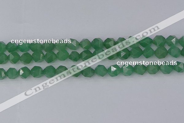 CAJ733 15.5 inches 10mm faceted nuggets green aventurine beads