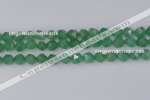 CAJ734 15.5 inches 12mm faceted nuggets green aventurine beads