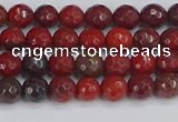 CAJ758 15.5 inches 4mm faceted round apple jasper beads