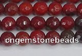 CAJ759 15.5 inches 6mm faceted round apple jasper beads