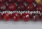 CAJ760 15.5 inches 8mm faceted round apple jasper beads