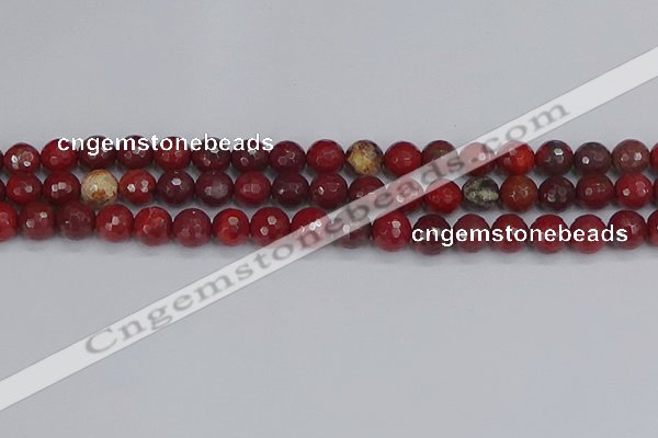 CAJ760 15.5 inches 8mm faceted round apple jasper beads