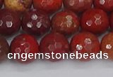 CAJ761 15.5 inches 10mm faceted round apple jasper beads