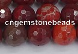 CAJ762 15.5 inches 12mm faceted round apple jasper beads