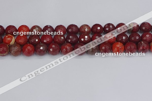 CAJ762 15.5 inches 12mm faceted round apple jasper beads