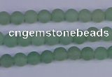 CAJ800 15.5 inches 4mm round matte green aventurine beads wholesale