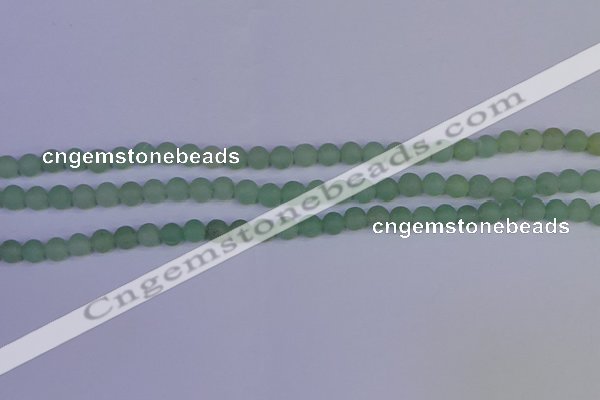 CAJ801 15.5 inches 6mm round matte green aventurine beads wholesale