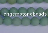 CAJ802 15.5 inches 8mm round matte green aventurine beads wholesale