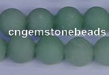 CAJ805 15.5 inches 14mm round matte green aventurine beads wholesale