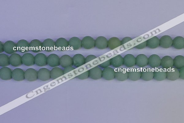 CAJ805 15.5 inches 14mm round matte green aventurine beads wholesale