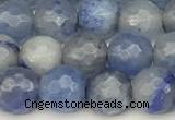 CAJ825 15 inches 6mm faceted round blue aventurine beads