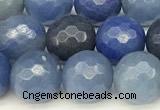 CAJ826 15 inches 8mm faceted round blue aventurine beads