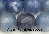 CAJ828 15 inches 12mm faceted round blue aventurine beads