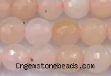 CAJ857 15 inches 6mm faceted round pink aventurine beads