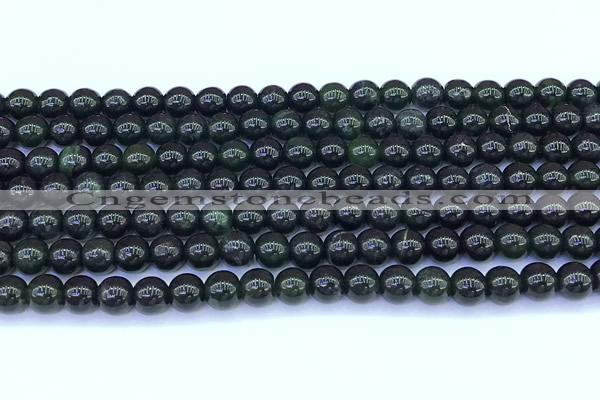 CAJ867 15 inches 6mm round black jade gemstone beads