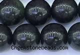 CAJ869 15 inches 10mm round black jade gemstone beads