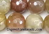 CAJ872 15 inches 10mm faceted round AB-color jade beads