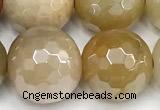 CAJ873 15 inches 12mm faceted round AB-color jade beads