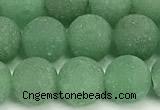 CAJ882 15 inches 8mm round matte green aventurine beads