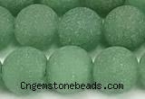 CAJ883 15 inches 10mm round matte green aventurine beads