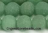 CAJ884 15 inches 12mm round matte green aventurine beads