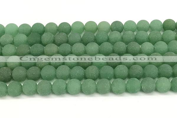 CAJ884 15 inches 12mm round matte green aventurine beads