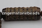 CAL01 14.5 inches 20*60mm carved drum agalmatolite beads