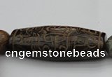 CAL03 14.5 inches 25*60mm carved drum agalmatolite beads