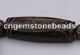 CAL04 14.5 inches 25*60mm carved drum agalmatolite beads