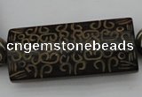 CAL09 14.5 inches 25*55mm carved rectangle agalmatolite beads