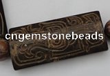 CAL12 14.5 inches 28*60mm carved rectangle agalmatolite beads