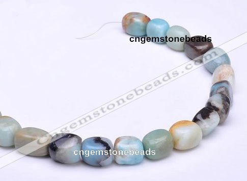 CAM09 13*16mm pebble natural amazonite gemstone beads Wholesale