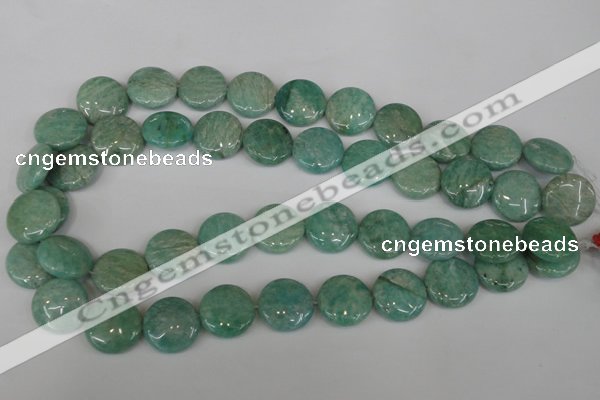 CAM1019 15.5 inches 18mm flat round natural Russian amazonite beads