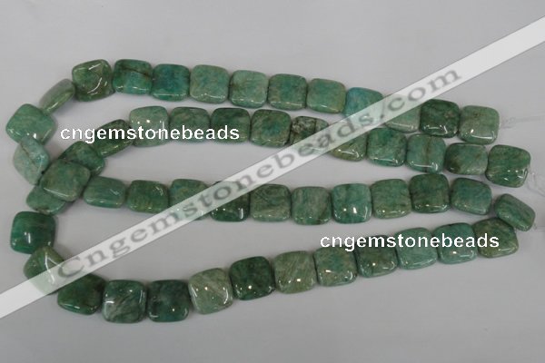 CAM1028 15.5 inches 16*16mm square natural Russian amazonite beads