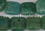 CAM1029 15.5 inches 18*18mm square natural Russian amazonite beads