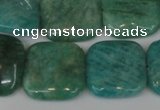 CAM1030 15.5 inches 20*20mm square natural Russian amazonite beads