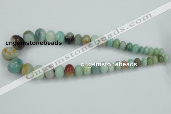 CAM106 15.5 inches multi-size rondelle amazonite gemstone beads