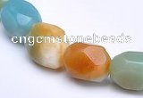 CAM11 faceted pebble 7*12mm natural amazonite beads Wholesale