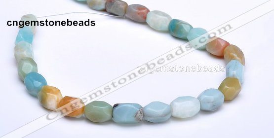 CAM11 faceted pebble 7*12mm natural amazonite beads Wholesale