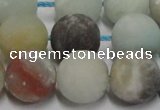 CAM1105 15.5 inches 14mm round matte amazonite beads wholesale