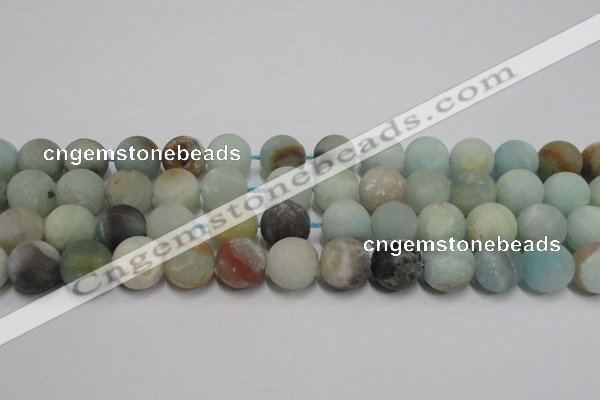 CAM1105 15.5 inches 14mm round matte amazonite beads wholesale