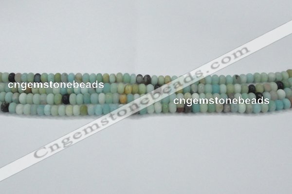 CAM1130 15.5 inches 4*6mm rondelle matte amazonite beads wholesale